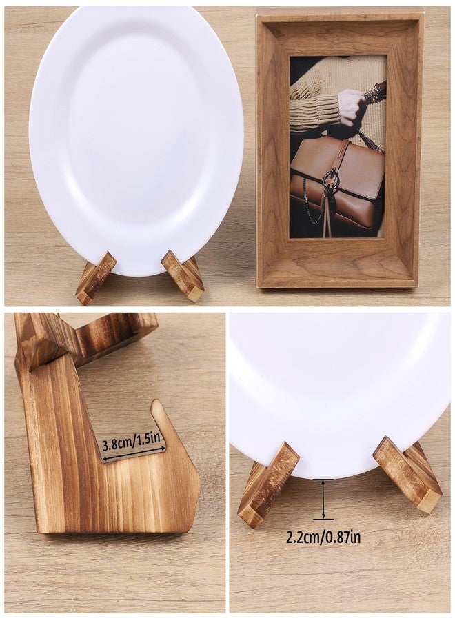 Exircy Wooden Plate Stand, 5 Inch Wooden Bowl Display Stand Bowl Stands for Display Picture Frame Plate Holders for Displaying Platters and Dishes, 5.1"H x 6.1"W x 4"D (for Bowls Under 2.5" in Depth) - Image 3